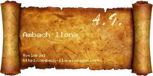 Ambach Ilona névjegykártya